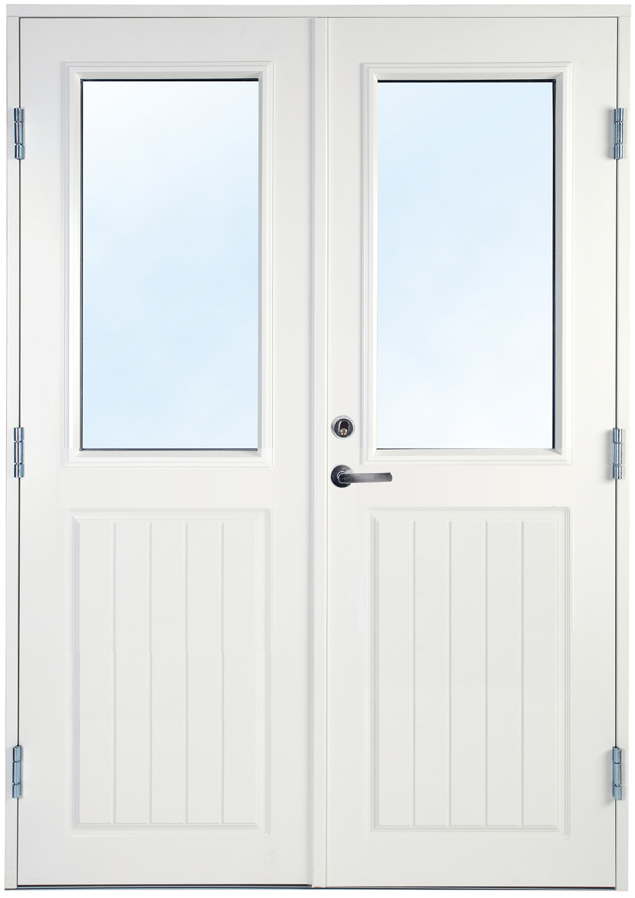 Dobbel terrassed�r med klarglass - Brystningsh�yde 1000 mm