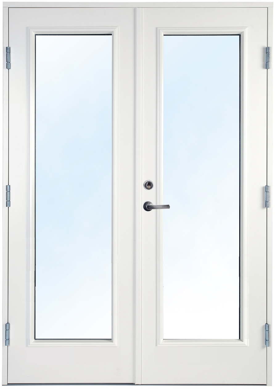 Doble terrassed�r med klarglass - Brystningsh�yde 250 mm + Karmskruepakke