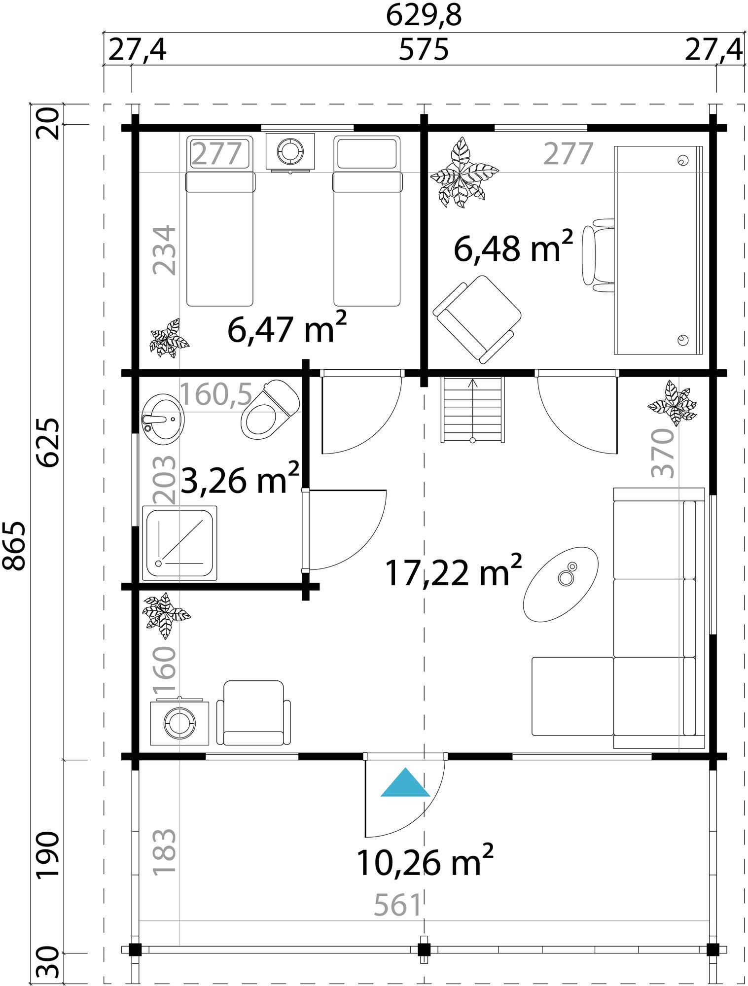 Feriehus Signe B - 38,3 m² Feriehus Signe B - 38,3 m²