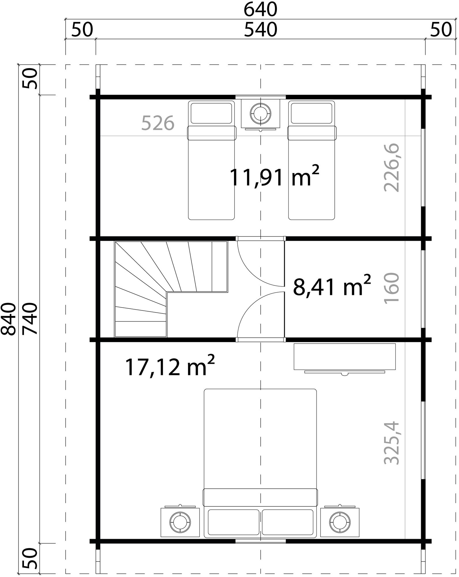 Feriehus Mattis A - 42,5 m² Feriehus Mattis A - 42,5 m²