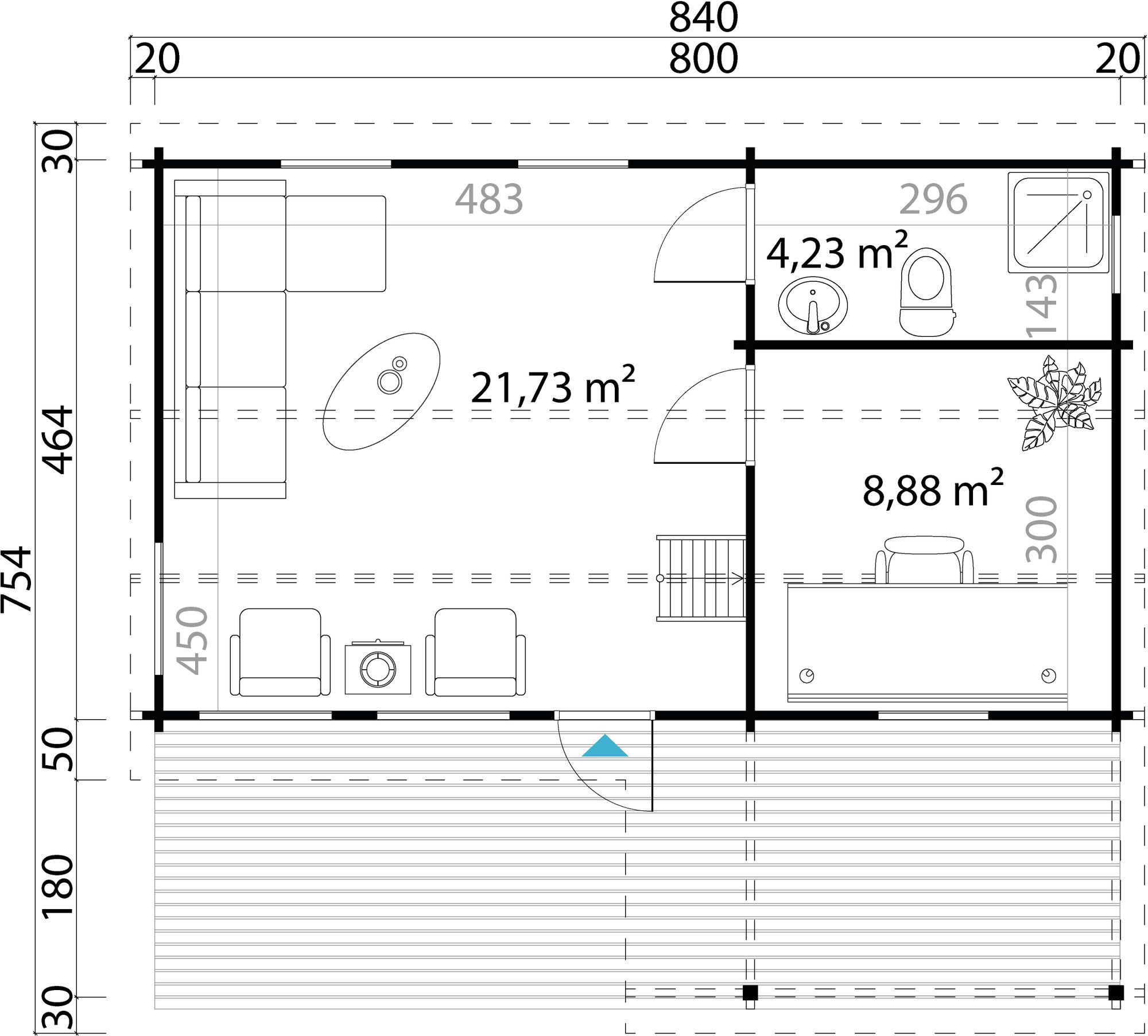 Feriehus Barbro B - 39,6 m² Feriehus Barbro B - 39,6 m²