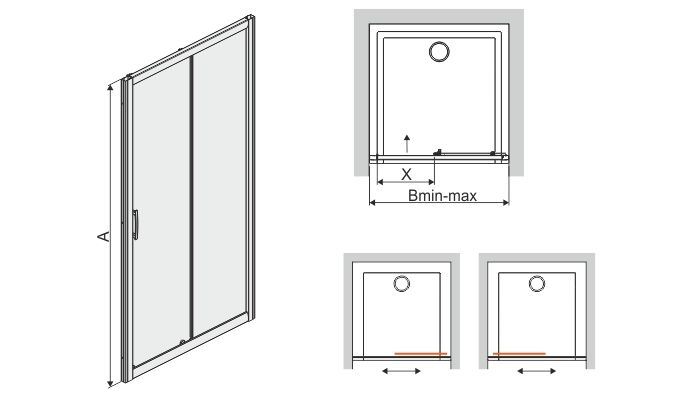 TX dusjd�r - 5mm glass (skyved�r)
