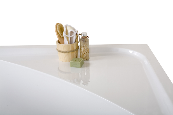 Assymtrisk venstremontert hj�rnebadekar - serien | Dybde 45 cm