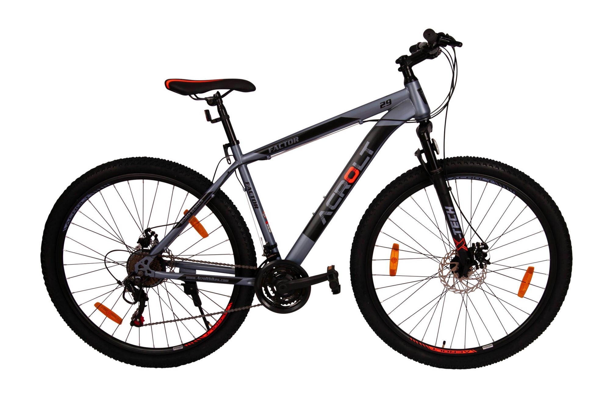 Mountainbike Factor - 26" Gr�/Oransje + L�s kjede