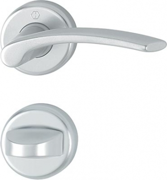 Hoppe Ibiza h�ndtak og WC-vrider i aluminium s�lv F1