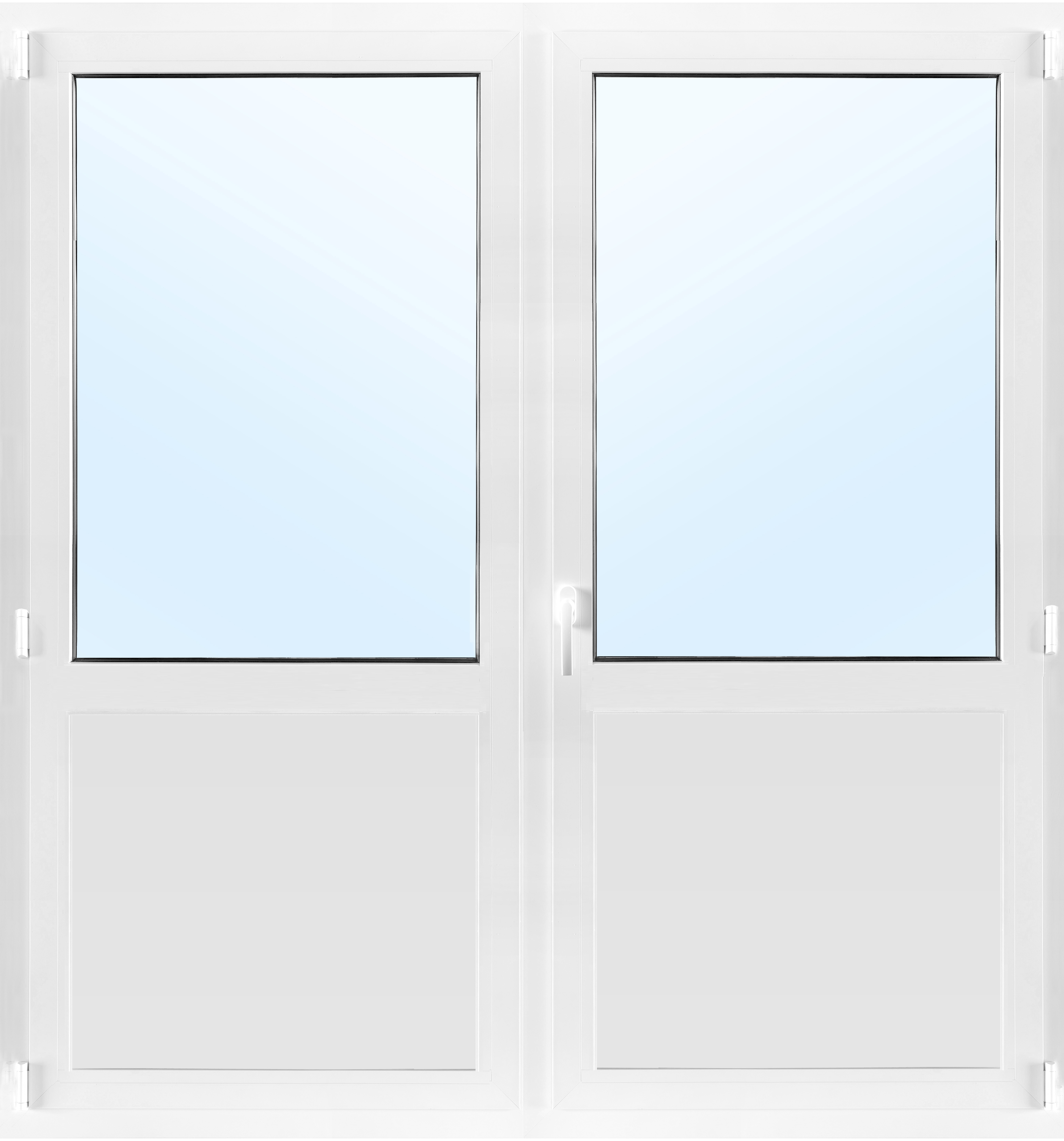 Dobbel balkongd�r PVC 3-lags - Utoversl�ende - U-verdi 0,96 + Drivreim