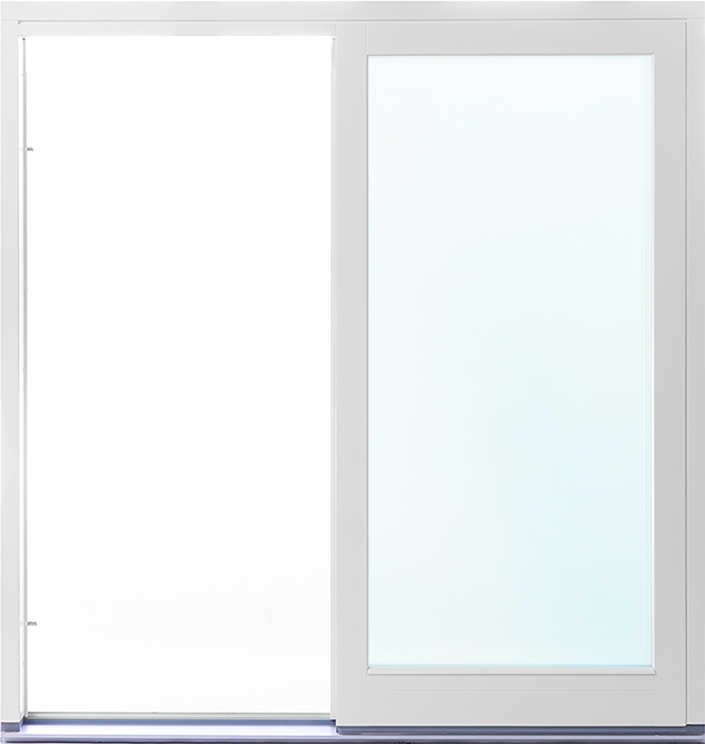 2-delt fasadeparti i tre med skyvedører - 3-lags glass + Ramme ermer 2-delt fasadeparti i tre med skyvedører - 3-lags glass + Ramme ermer