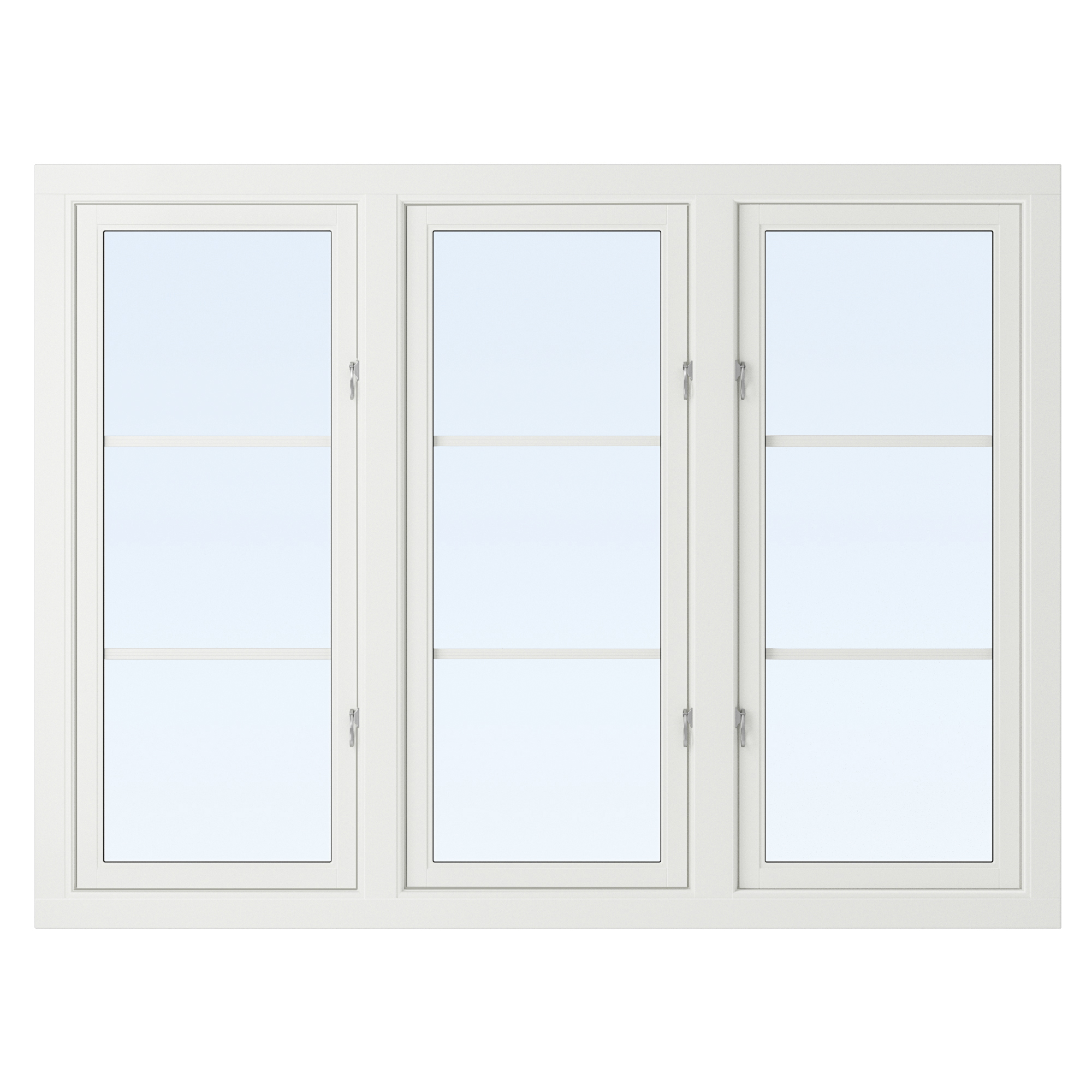 2+1 tradisjonsvindu - tre - 3-rams - malt + Ramme ermer 2+1 tradisjonsvindu - tre - 3-rams - malt + Ramme ermer
