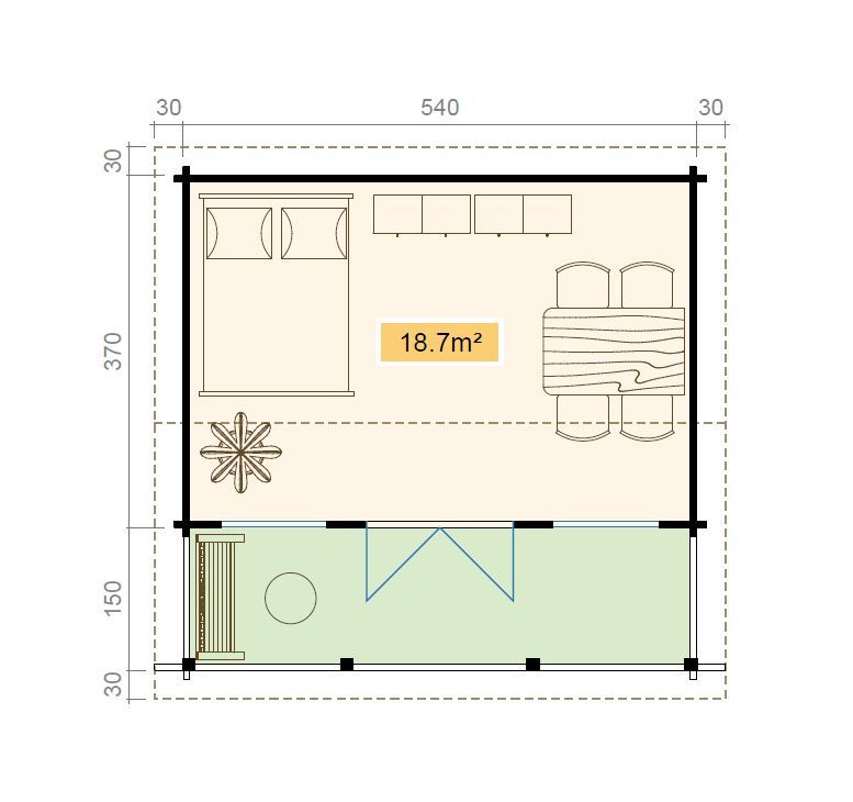 Anneks Måns 1A - 21,8 m² Anneks Måns 1A - 21,8 m²
