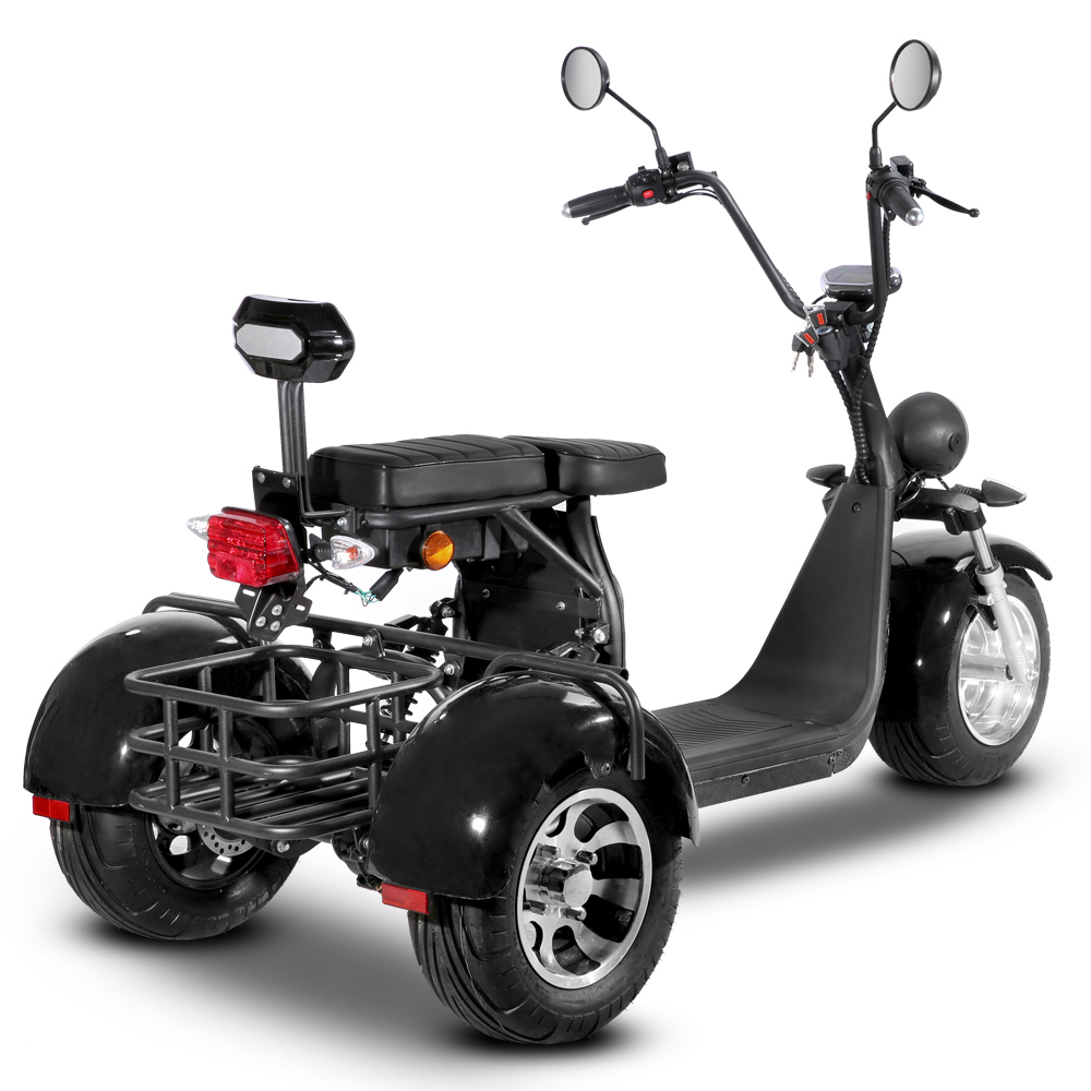 Elscooter Trehjulssykkel - Svart 2000W + L�s kjede