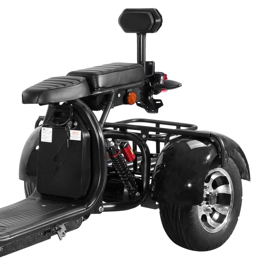 Elscooter Trehjulssykkel - Svart 2000W + L�s kjede