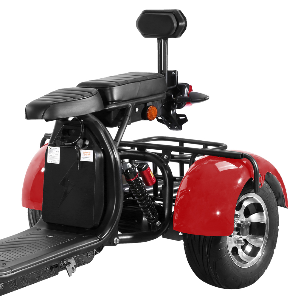 Elscooter Trehjuling - R�d 2000W + L�s kjede