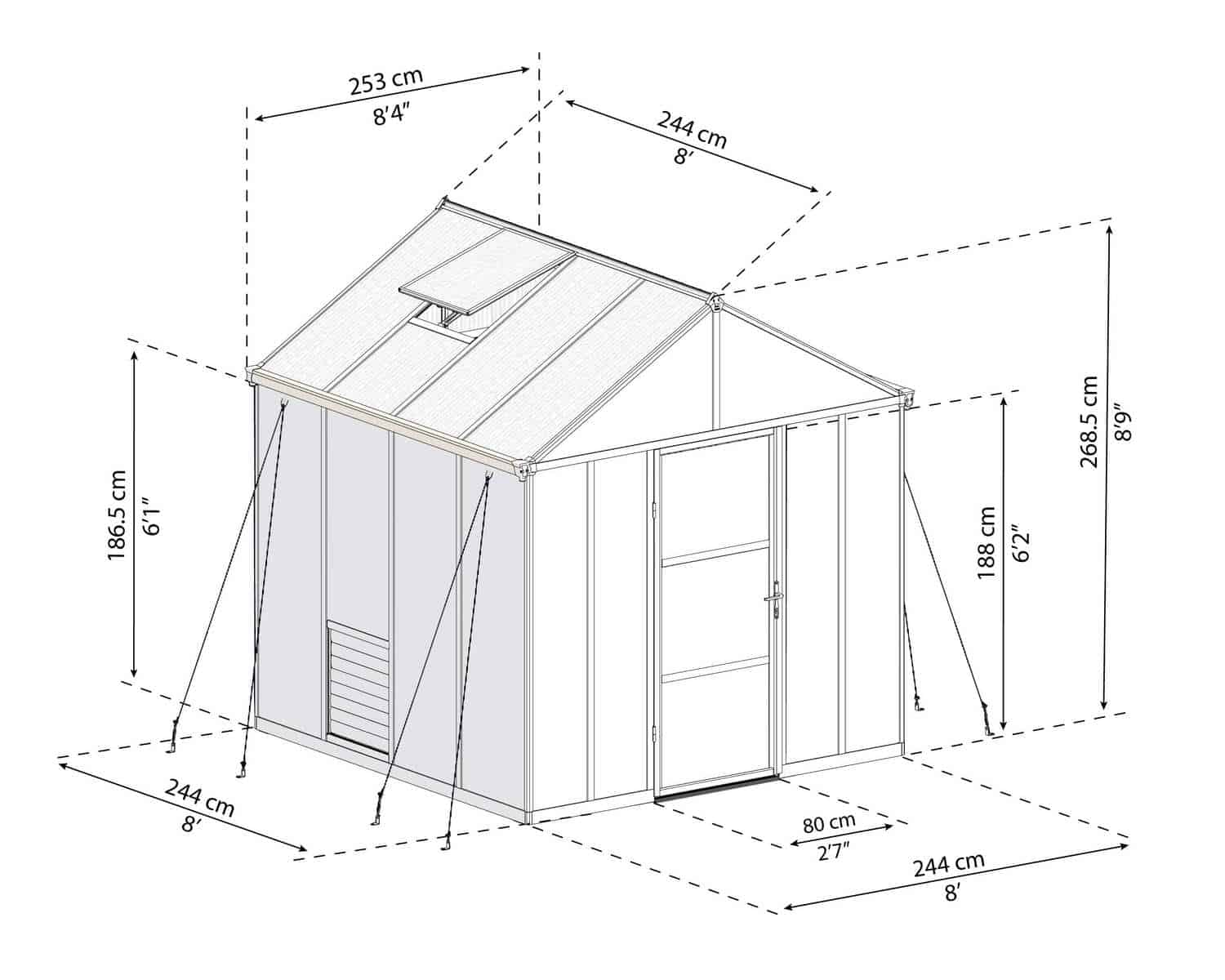 Glory drivhus - 6 m² + Drivhusrengjøring Glory drivhus - 6 m² + Drivhusrengjøring
