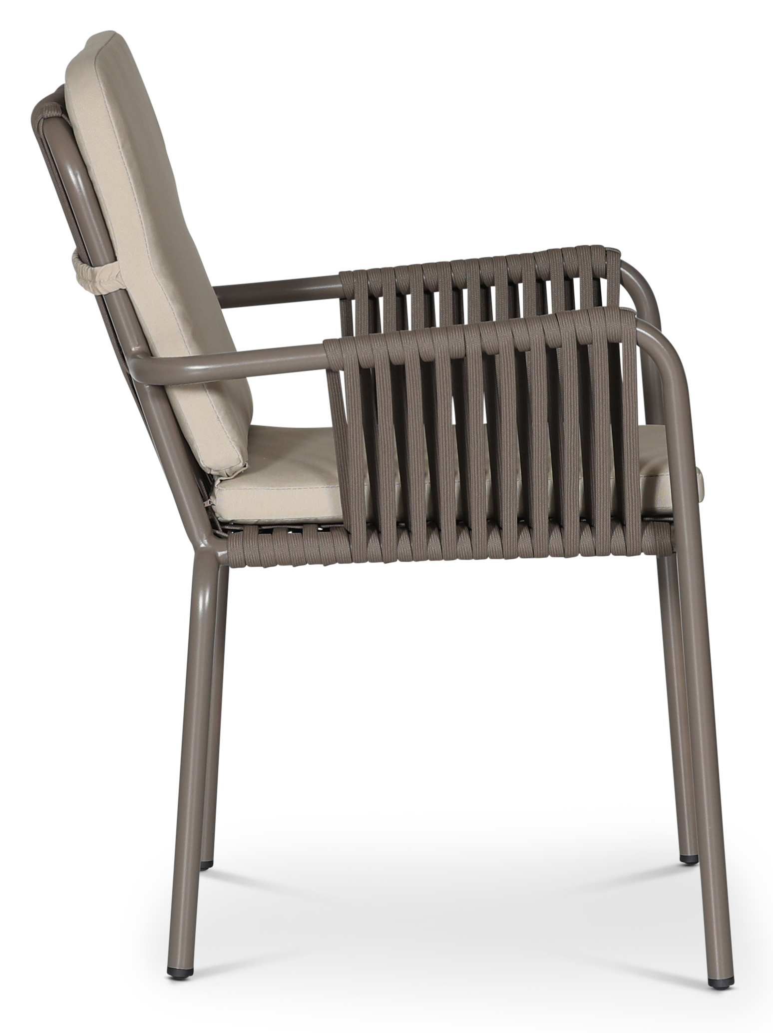 Lincoln stabelbar utestol - Grå med beige pute Lincoln stabelbar utestol - Grå med beige pute