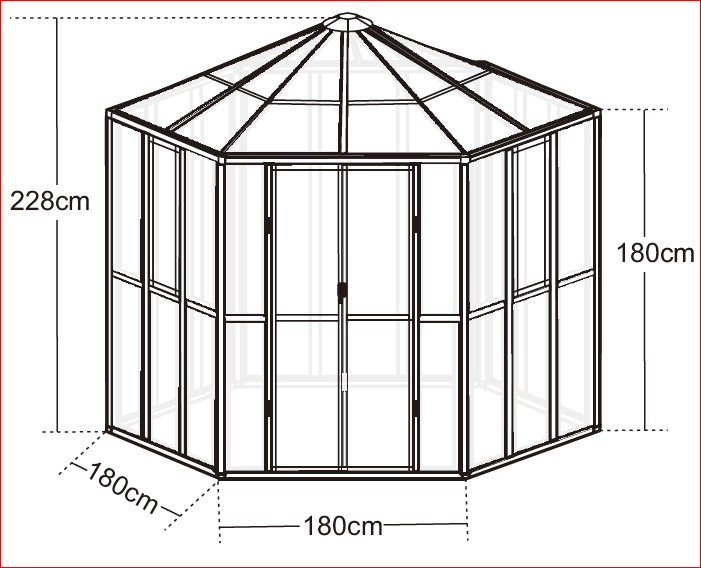 Drivhus Miranda med herdet glass - Svart 9,0 m² Drivhus Miranda med herdet glass - Svart 9,0 m²