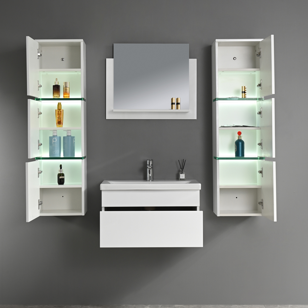 Baderomsm�bler Venezia 60 cm - Hvit med LED-belysning