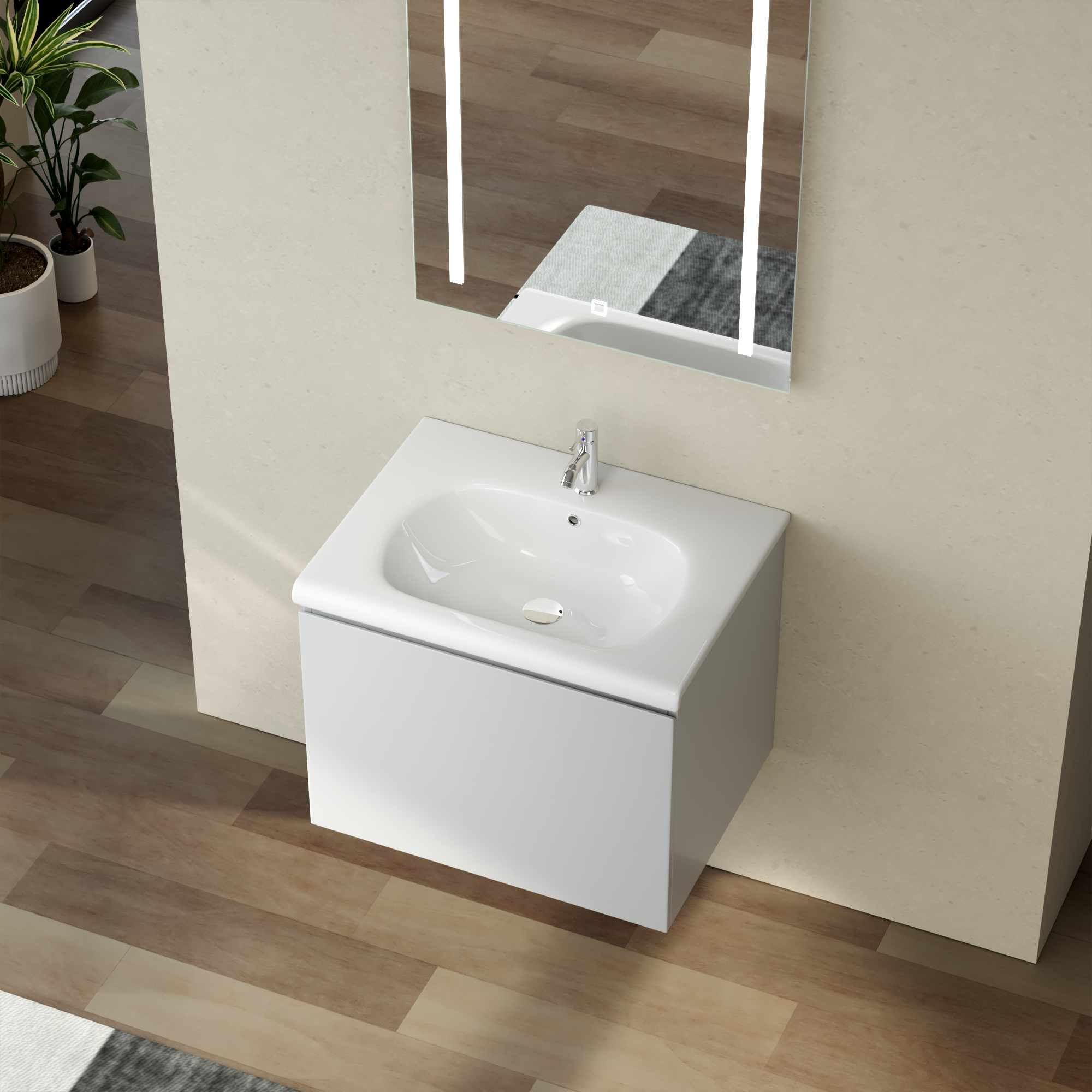Baderomsm�bler Zeal 60 cm - Lys gr�