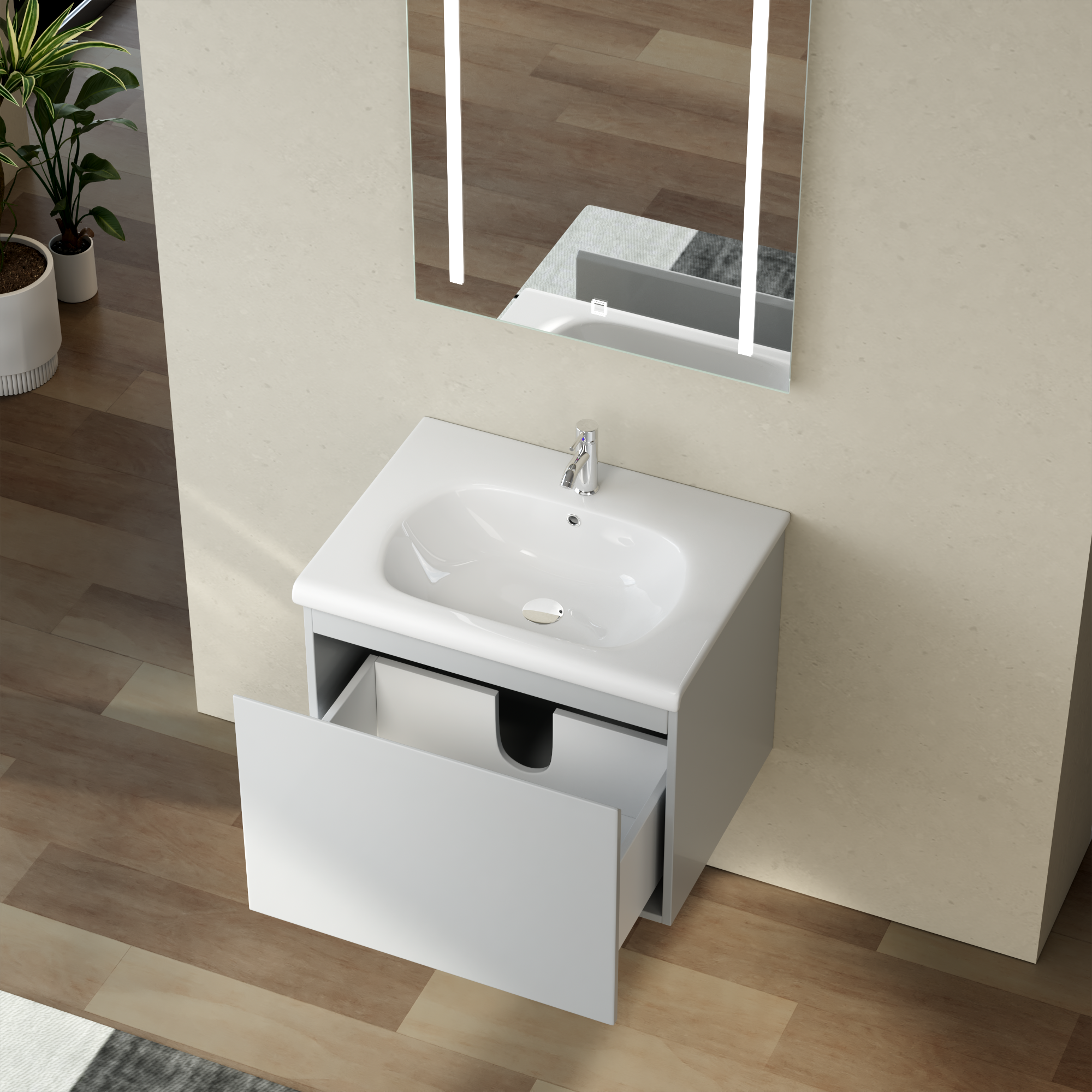 Baderomsm�bler Zeal 60 cm - Lys gr�