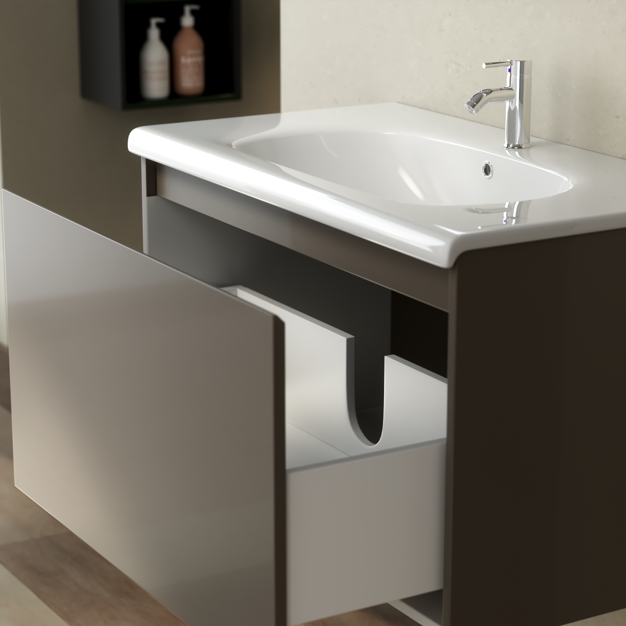 Baderomsmøbler Zeal 80 cm - Greige Baderomsmøbler Zeal 80 cm - Greige