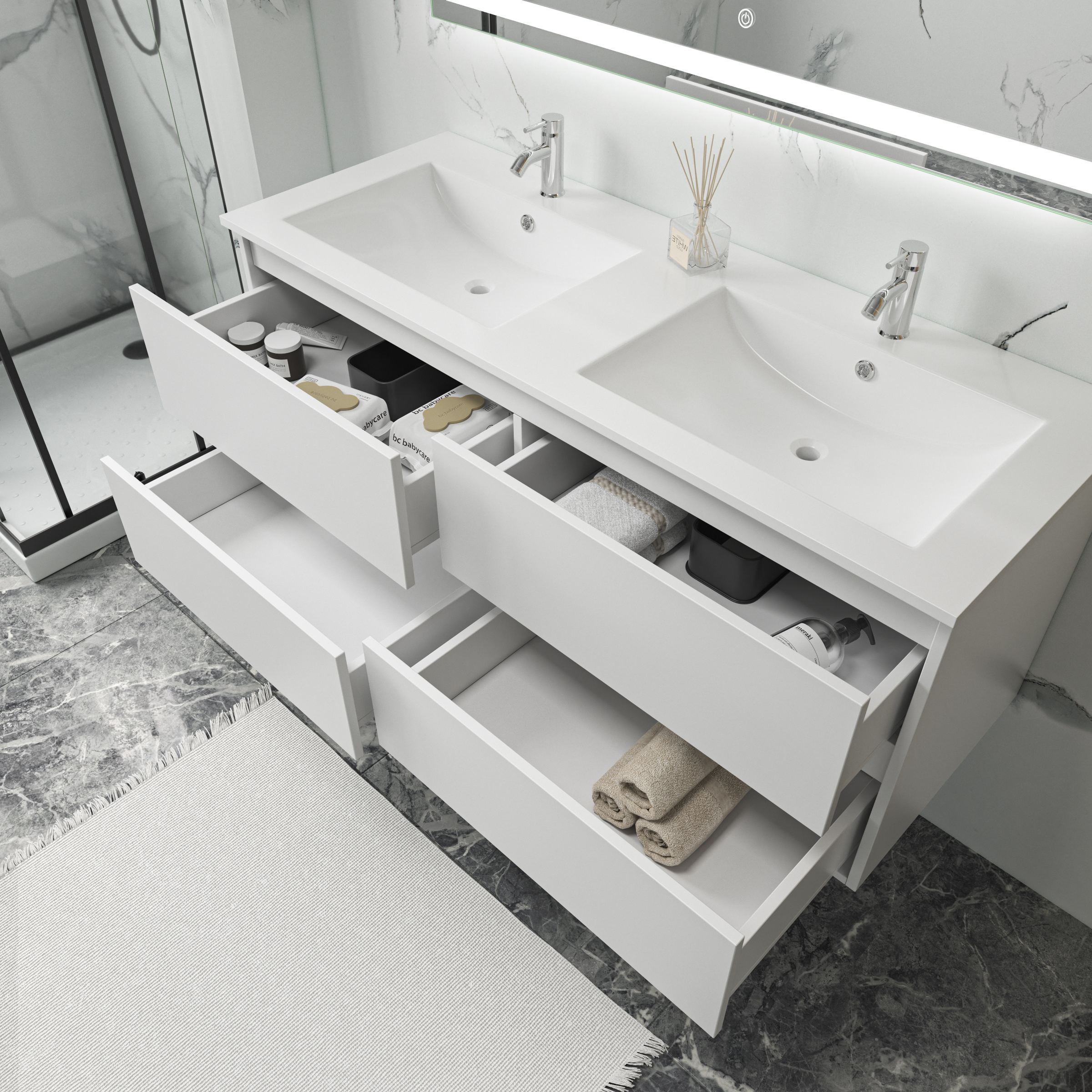 Baderomsm�bler Florence 120 cm - Hvit