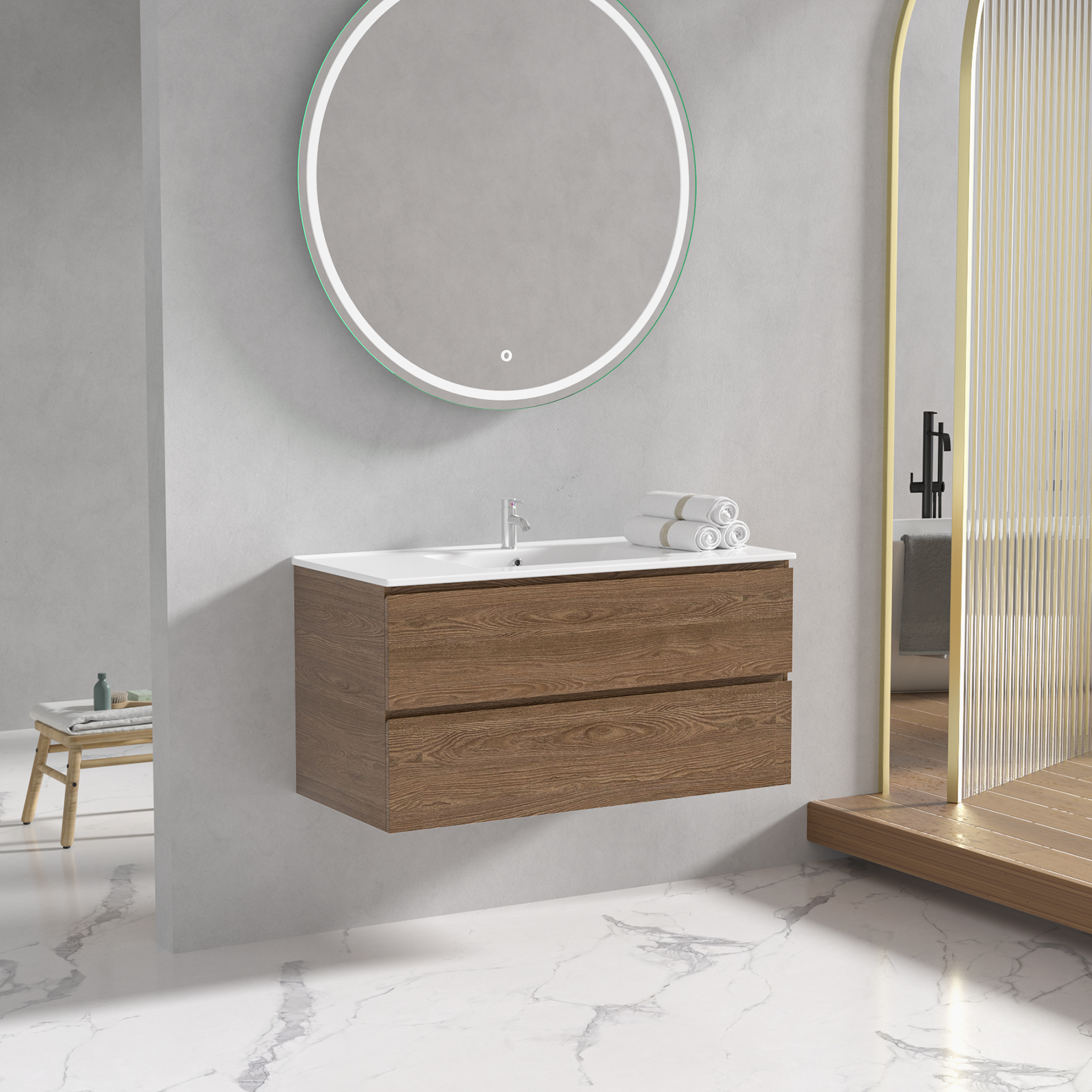 Baderomsmøbler Milan 100 cm - Valnøtt Baderomsmøbler Milan 100 cm - Valnøtt