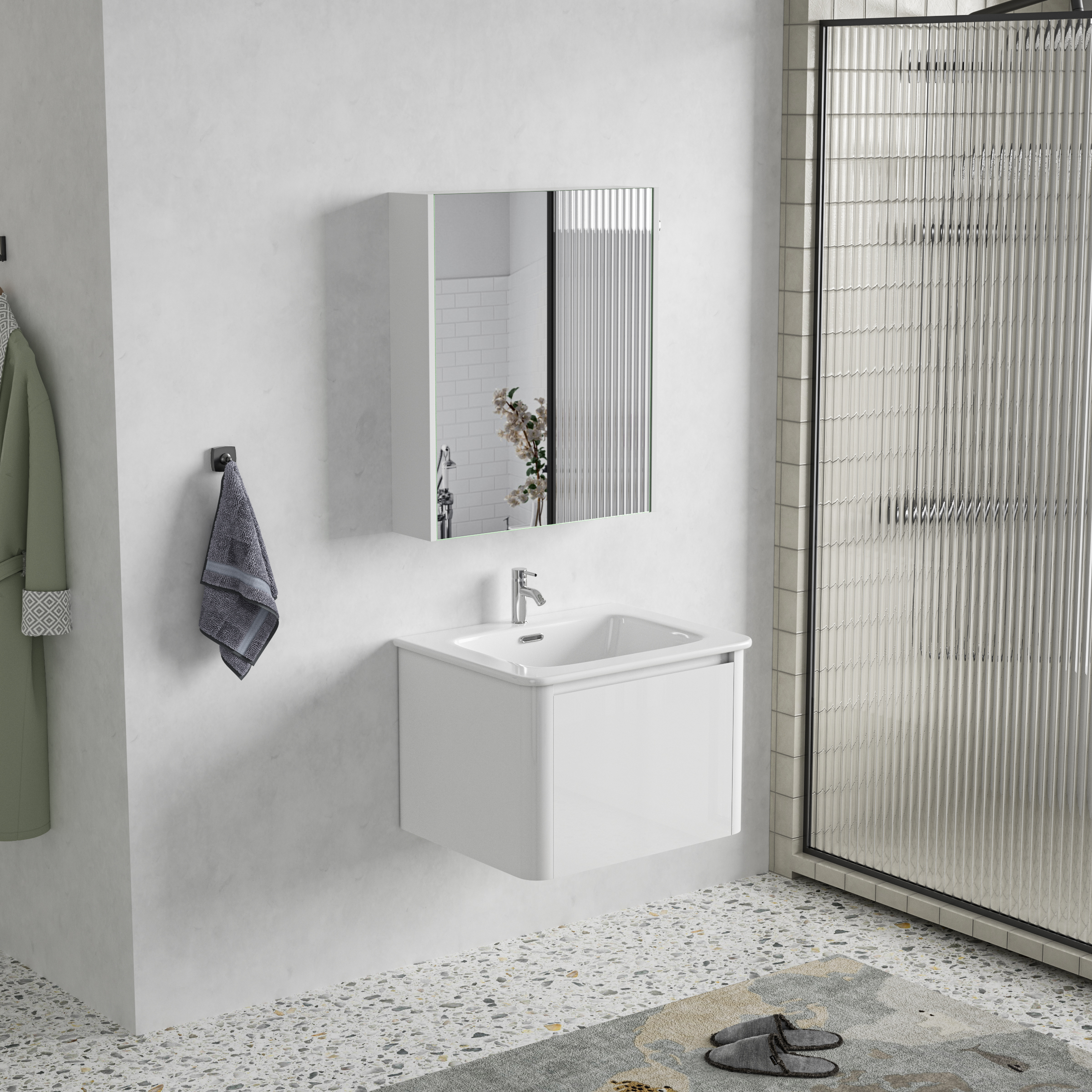 Baderomsmøbel Genava 60 cm - Hvit Baderomsmøbel Genava 60 cm - Hvit