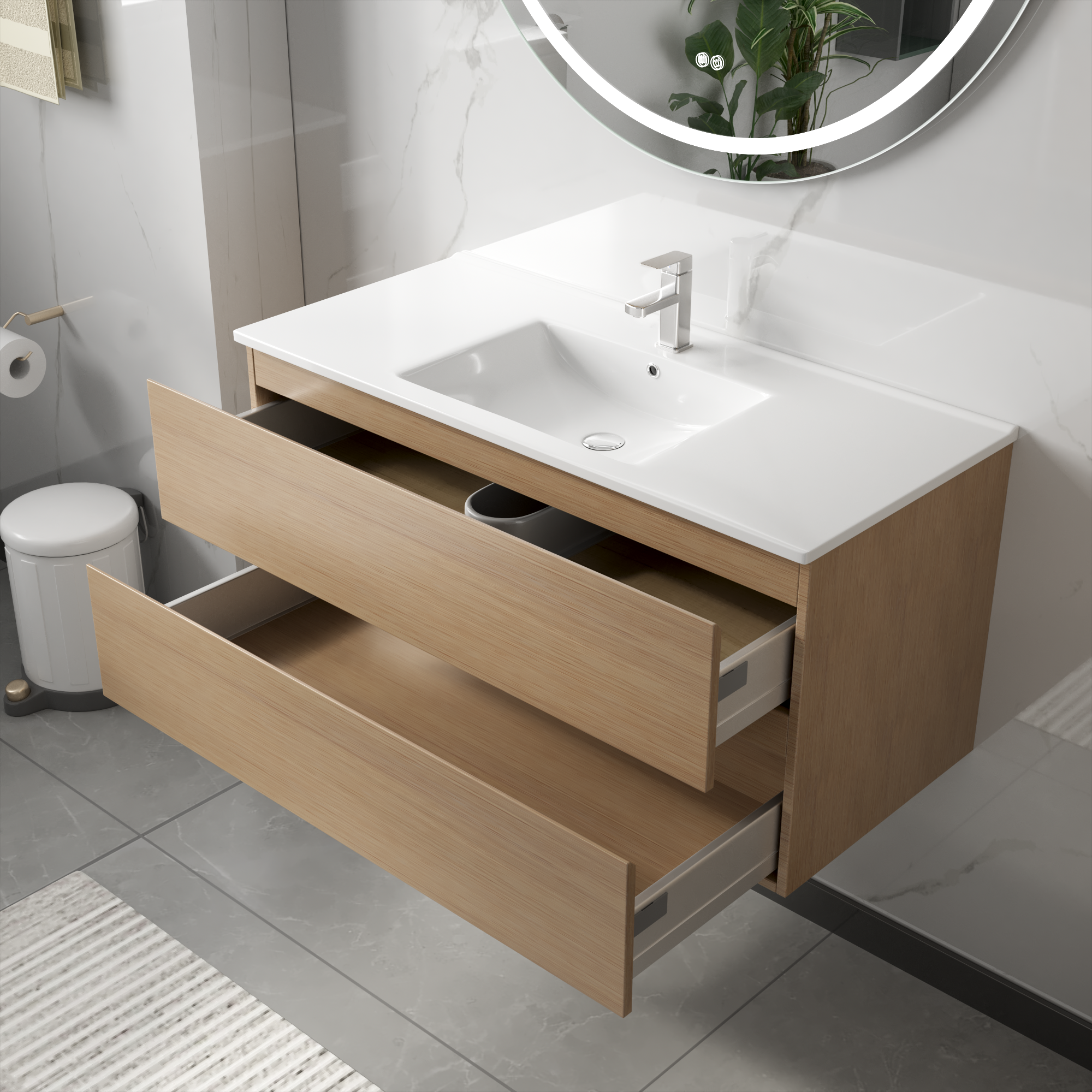 Baderomsm�bler Milan 100 cm - Lyst tre