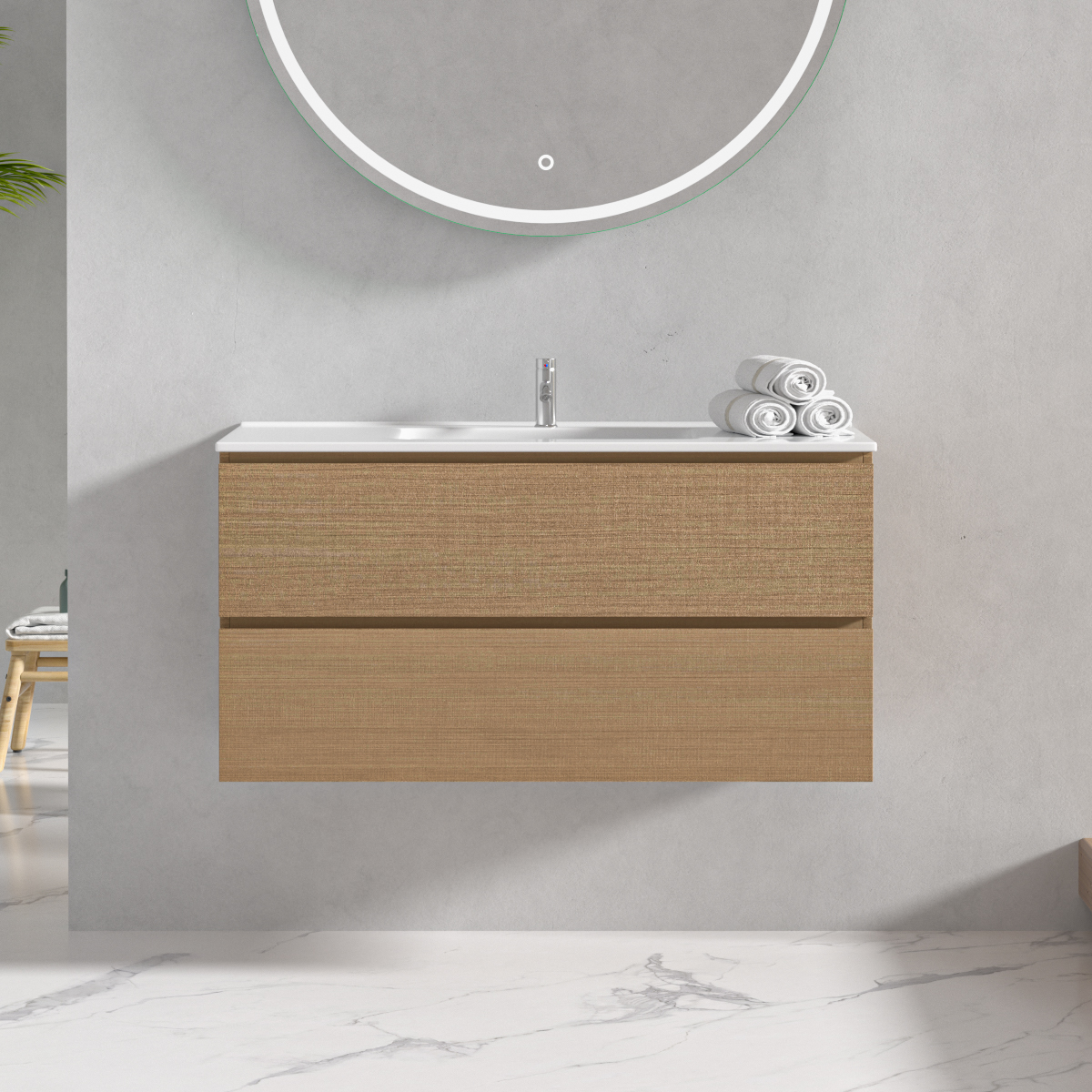 Baderomsm�bler Milan 100 cm - Lyst tre