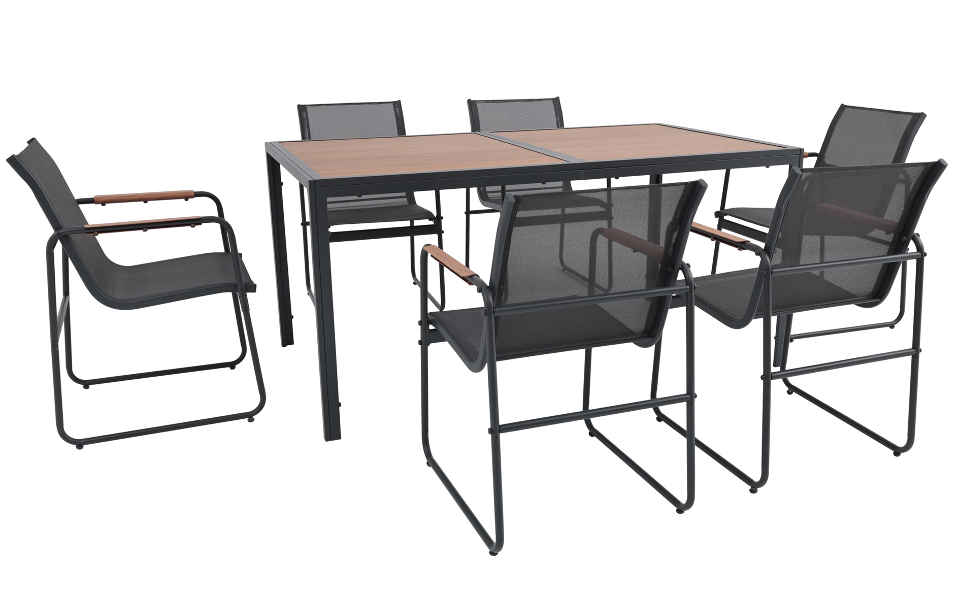 Spisegruppe med 6 stoler og bord for utend�rs bruk