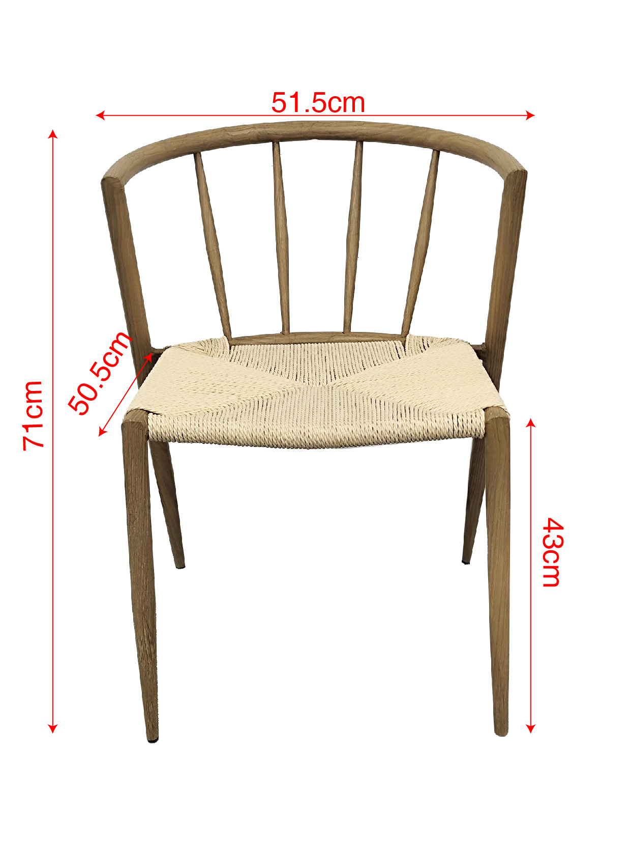 Bella utestol i eikelook med beige tausete Bella utestol i eikelook med beige tausete