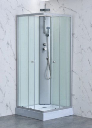 Dusjkabinett - Aether 80 | 80�80 cm | Hvitt glass og helt lukket