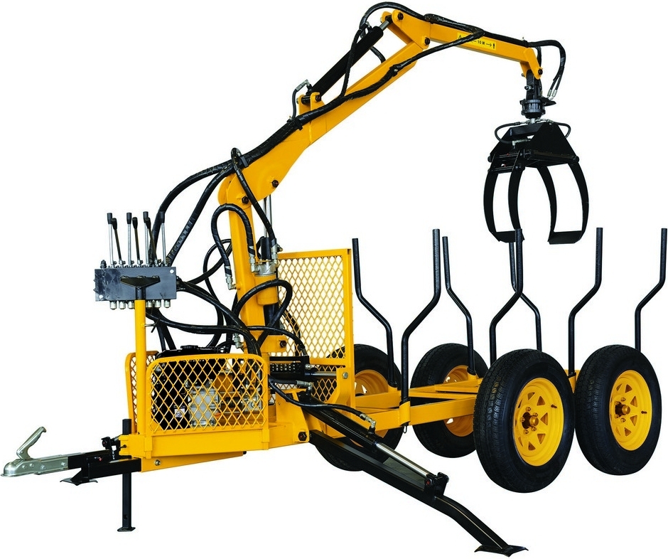 Tømmertilhenger med løftekran - Maks løftekapasitet 300 kg Tømmertilhenger med løftekran - Maks løftekapasitet 300 kg