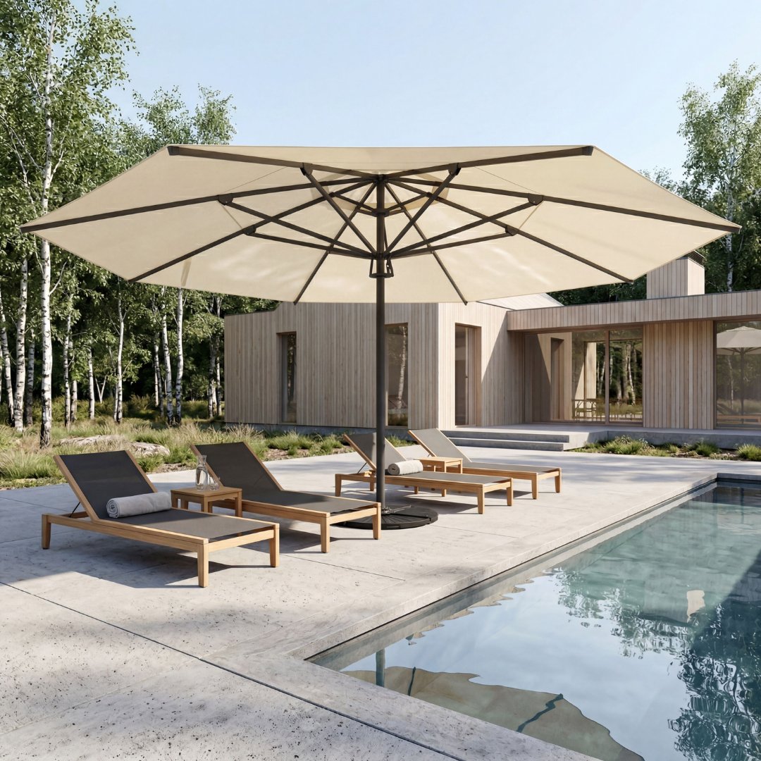 Sunrise Parasoll Premium - Ø 6 m + Tekstilimpregnering for utemøbler Sunrise Parasoll Premium - Ø 6 m + Tekstilimpregnering for utemøbler