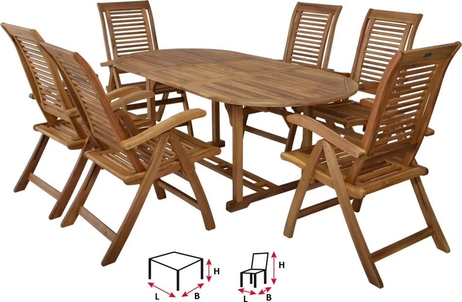 Camberet spisegruppe - 6 stoler + Rengj�ringsspray for utem�bler