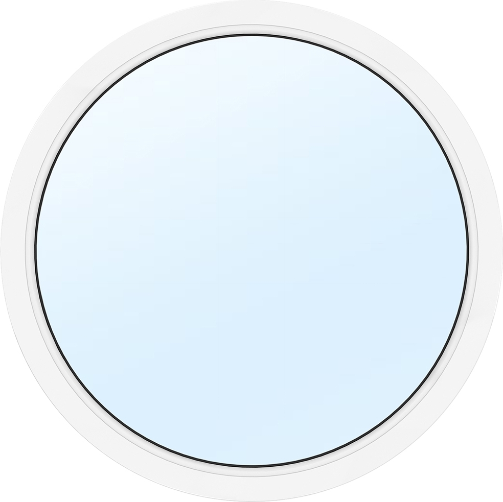 PVC-vindu | Rundt fast | 3-glass