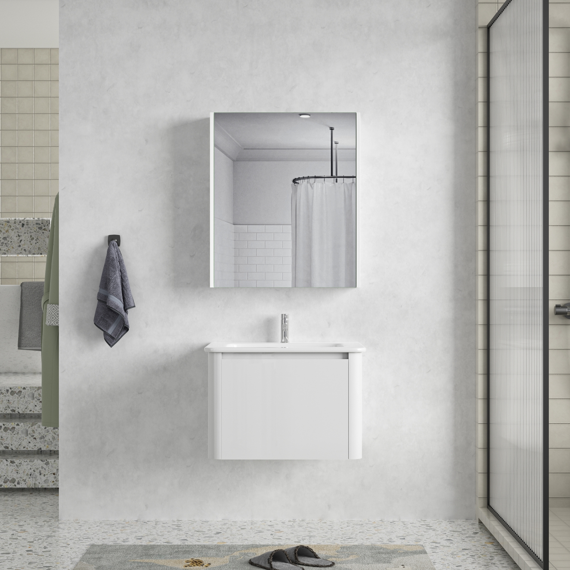 Baderomsmøbel Genava 60 cm - Hvit Baderomsmøbel Genava 60 cm - Hvit