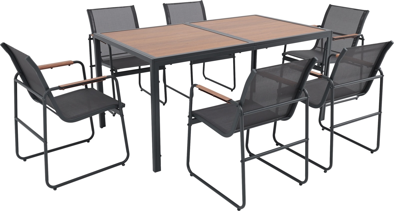 Spisegruppe med 6 stoler og bord for utend�rs bruk