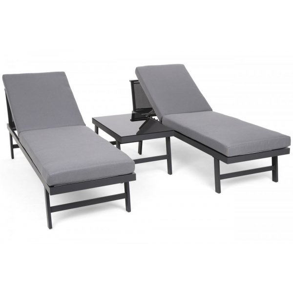 Modulsofa Porto med bord - Gr�/m�rkegr�