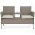 Duosofa med sidebord, kunstrotting, beige puter, utend�rs, 139 cm