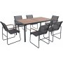 Utend�rs spisegruppe 160x90cm 6 stoler st�l Zanzibar + M�belpleie