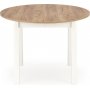 Rundt uttrekkbart spisebord eik/hvit 102-142 cm - Berivan