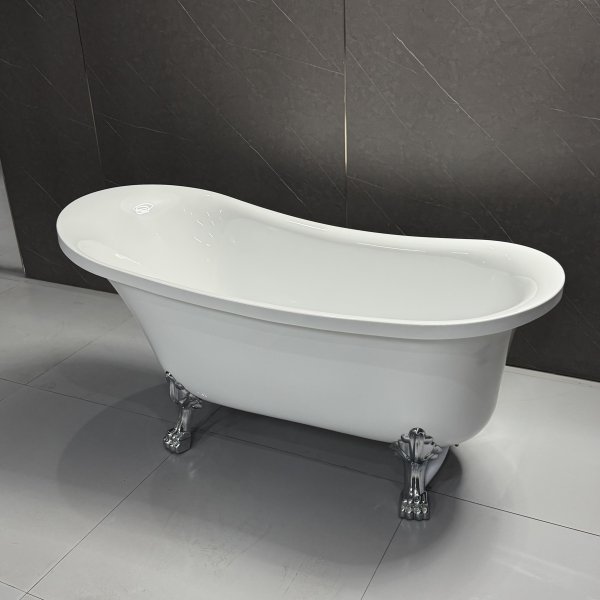 Frittst�ende Kapolei badekar med klof�tter 150 � 75 cm