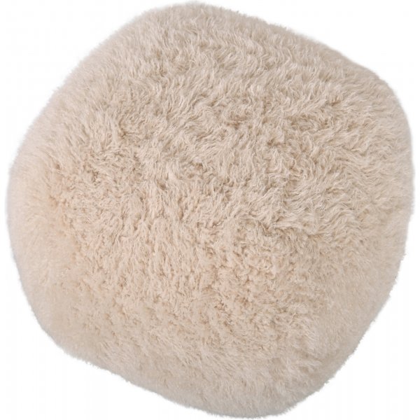 Fluffy puff i beige furry stoff Fluffy puff i beige furry stoff