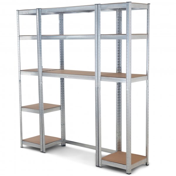Galvanisert st�lhyllesystem - 3 hyller med koblingsbeslag