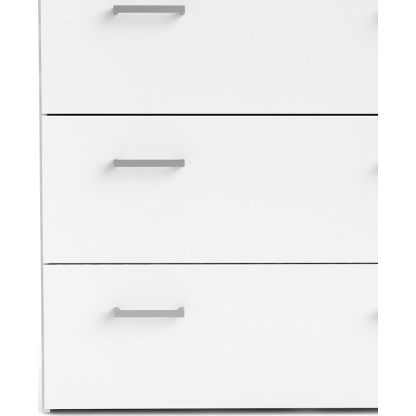 Space kommode hvit med 5 skuffer, bredde 74 cm og h�yde 115 cm