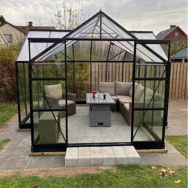 Drivhus Saturnus med herdet glass - 12,8 m