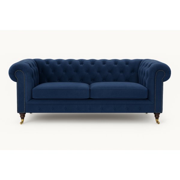 Sofa Sheffield Chesterfield 2-seter - M�rk bl� fl�yel