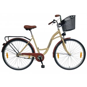 Damebysykkel - Cappuccino - 28" hjul | 20" stålramme + Sykkellås Damebysykkel - Cappuccino - 28" hjul | 20" stålramme + Sykkellås