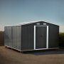 Lagerrom 12,5 m² galvanisert stålplate skyvedørsett utendørs Lagerrom 12,5 m² galvanisert stålplate skyvedørsett utendørs