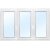 Vindu PVC Sidehengslet 3-lags - 3-Rams Innadslende - U-verdi 0,96 + Ramme ermer
